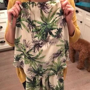 Romper with a palm pattern